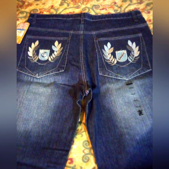 Campus Ivy League Crest Pockets Embroidered Denim Jeans Pants Men's 40/32 Blue - Picture 1 of 13